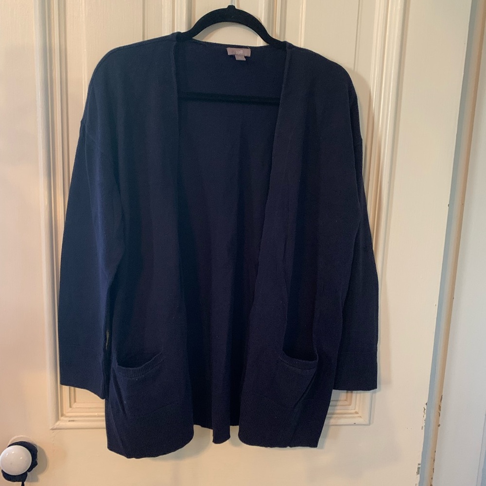 SHOP CLOSING! 💙J Jill blue buttonless cardigan size large